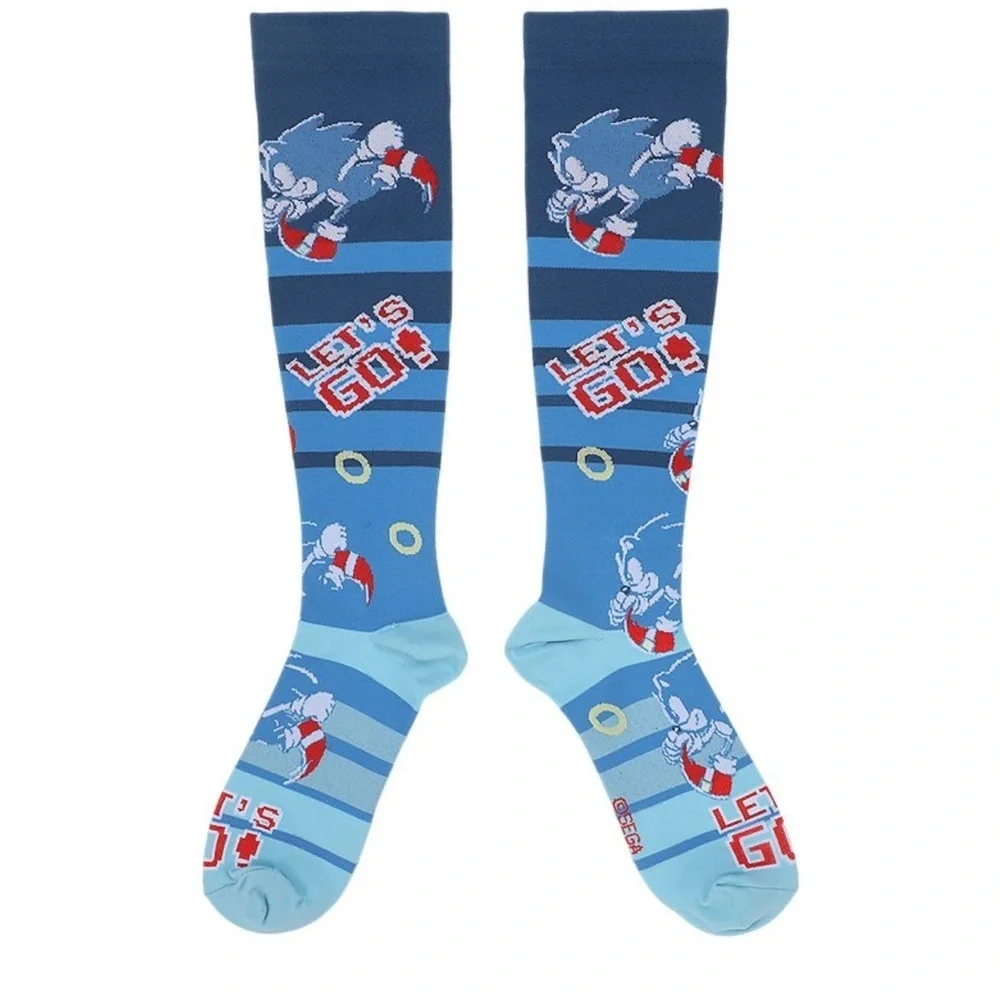 NEW SONIC HEDGEHOG SONIC AND KNUCKLES ATHLETIC COMPRESSION SOCKS